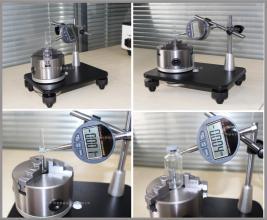 濟（jì）南（nán）草莓樱桃丝瓜绿巨人秋葵污绿巨人儀器“ZPI-A圓跳動測試儀”測試低硼矽安瓿瓶垂直軸偏差過程